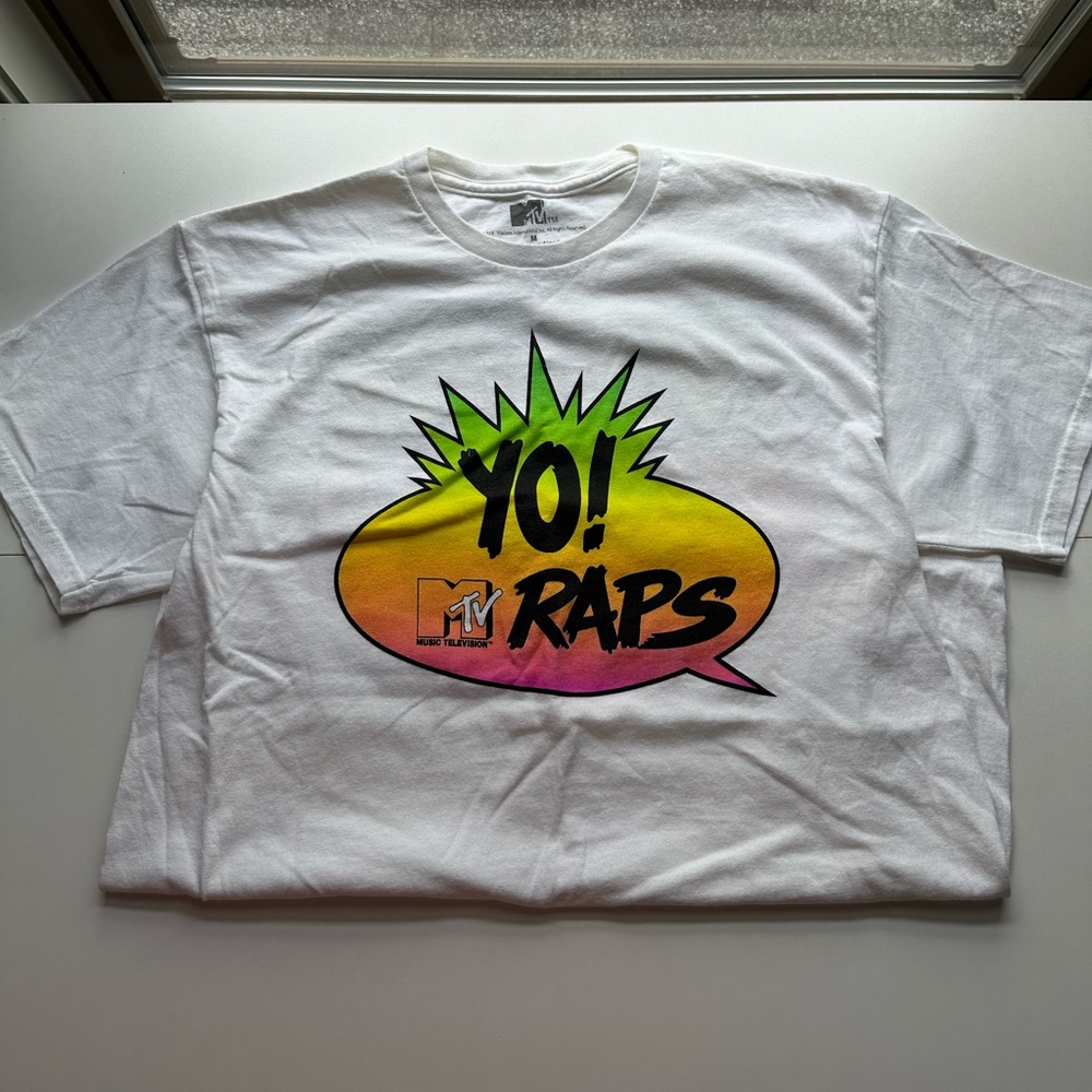 Yo! MTV Raps Burst retro white Graphic Tee - Picture 2 of 9